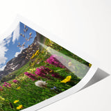 Extra large wall art featuring line art flowers in muted tones on rolled canvas, ideal for large living room decor.