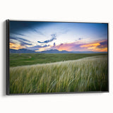 Framed canvas featuring a black and white vintage poster of the Boulder, Colorado landscape, ideal for bedroom wall decor.