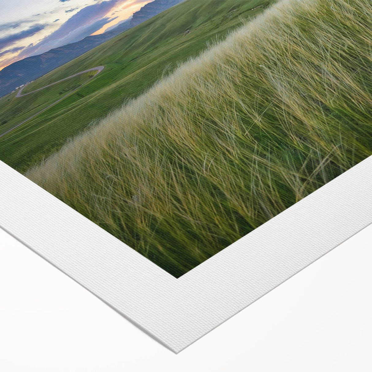 Art deco poster of Boulder, Colorado landscape in muted earth tones on rolled canvas, suitable for dining room wall art.