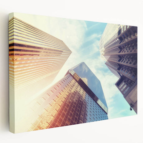 Large canvas depicting the Denver skyline in muted earth tones, suitable for kitchen wall art.