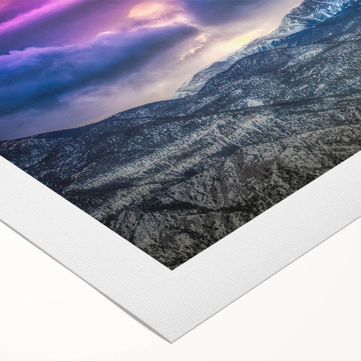 Art deco poster of Pikes Peak in muted earth tones on rolled canvas, suitable as extra large wall art for dining rooms.