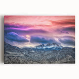 Black and white photograph of Pikes Peak, Colorado on large stretched canvas, ideal for kitchen wall art.