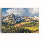 Black and white photograph of the Rocky Mountains on a large stretched canvas, ideal for kitchen wall art.