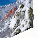 Large abstract wall art depicting Colorado Springs in mid-century modernist style on acrylic glass.