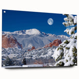 Acrylic print of Colorado Springs scenery in muted earth tones, ideal for dining room decor.