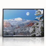 Large abstract wall art depicting Colorado Springs in muted earth tones on a framed acrylic.