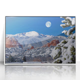 Acrylic print of Colorado Springs scenery in art deco style, using pastel shades, ideal for modern art wall decor.