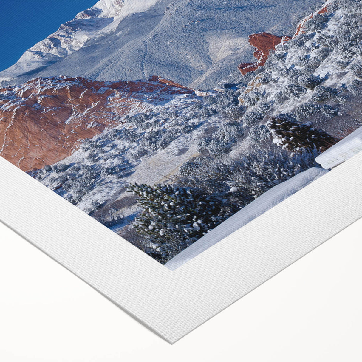 Art deco poster of Colorado Springs with muted earth tones on rolled canvas, ideal for dining room wall art.