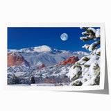 Rolled print of Colorado Springs landscape with muted earth tones, ideal for art wall dining room.