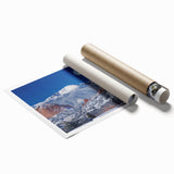 Extra large rolled print of Colorado Springs with floral accents in soft pastel colors, ideal for classy bathroom wall art.