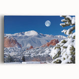 Black and white photograph of Colorado Springs on large stretched canvas, suitable for kitchen wall art.