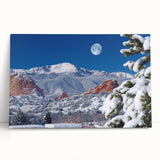 Black and white photo of Colorado Springs landscape on stretched canvas, ideal for kitchen wall art.