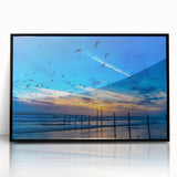 Large abstract wall art depicting vibrant Daytona scenery on black framed acrylic, ideal for modern art wall decor.