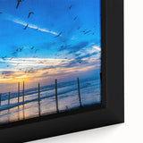 Extra large framed canvas of Daytona scenery in black with vibrant, textured color accents, suitable for living room decor.