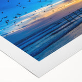 Art deco poster of Daytona scenery in pastel shades on rolled canvas, suitable for dining room wall art.