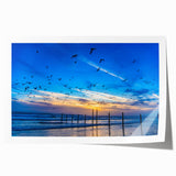 Rolled print of Daytona scenery with vibrant green and blue tones, ideal for art wall dining room.