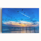 Large black and white photo of Daytona scenery on stretched canvas, ideal for kitchen wall art.