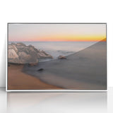 Art deco poster of Delaware scenery in muted gray tones, framed acrylic, suitable for modern nursery decor.