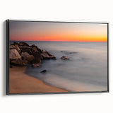 Black and white landscape art of Delaware scenery on a framed canvas, suitable for bedroom wall decor.
