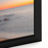 Extra large framed canvas of Delaware scenery in black with colorful, textured details, ideal for living room decor.