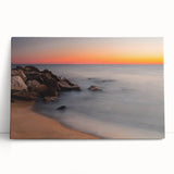 Black and white photo of Delaware scenery on stretched canvas, ideal for kitchen wall art.
