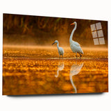 Acrylic print of a large abstract depiction of the Everglades in muted green and blue tones.