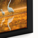 Framed canvas depicting a textured scene of the Everglades with vibrant greens and blues, suitable for living room decor.