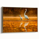 Framed canvas depicting a vintage-style Everglades landscape in muted greens and browns, ideal for bedroom wall art.