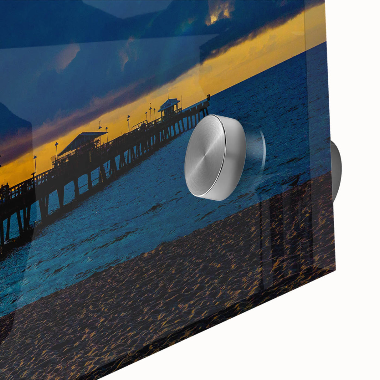 Large abstract wall art depicting the Fort Lauderdale skyline in vibrant hues on acrylic glass, ideal for dining room art.