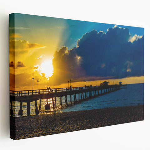 Fort Lauderdale skyline in muted watercolor tones on a large stretched canvas, suitable for kitchen wall art.