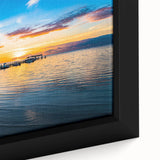 Extra large framed canvas featuring a textured depiction of the Florida Keys in black with colorful art accents.
