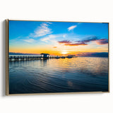 Framed canvas depicting a vintage-style Florida Keys landscape in muted gold and black tones, ideal for bedroom wall art.