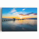 Black and white large art print of Florida Keys scenery on stretched canvas, ideal for kitchen wall art.