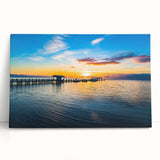 Black and white stretched canvas featuring a panoramic Florida Keys scenery, ideal for kitchen wall art.