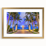 Extra large abstract art print of Florida's Palm Beach, featuring textured brush strokes in pastel shades on a framed canvas.
