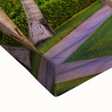 Black and white landscape art painting of Palm Beach on stretched canvas, suitable for bedroom wall decor.