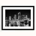 Abstract art print of Tampa scenery in vibrant colors on a textured, extra large canvas, ideal for living room decor.