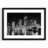 Abstract art print of Tampa scenery in vibrant colors on a textured, extra large canvas, ideal for living room decor.