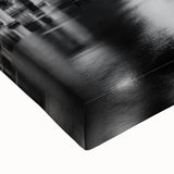Black and white landscape art painting of Tampa skyline on large stretched canvas, suitable for bedroom wall decor.