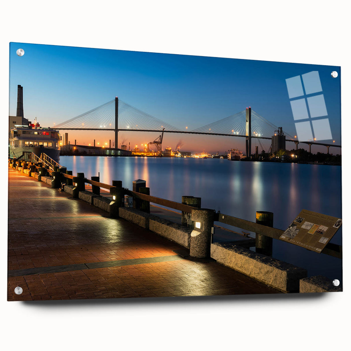 Acrylic print of Savannah, Georgia scenery in muted earth tones, suitable for dining room or bedroom decor.