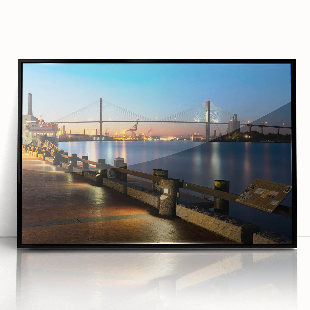 Large abstract wall art featuring Savannah, Georgia scenery in muted earth tones on framed acrylic.