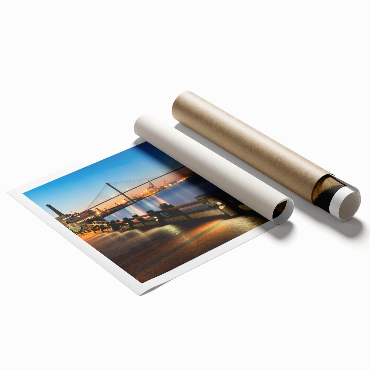 Extra large rolled print of Savannah scenery with lush floral elements in soft pastel shades.