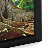 Extra large framed canvas featuring a textured black wall art of Kauai, Hawaii scenery with colorful accents.