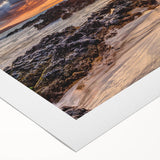 Art deco poster of a serene Maui landscape in muted green and blue tones on rolled canvas, ideal for dining room wall art.