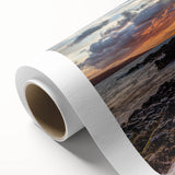 Art deco poster of a serene Maui landscape with soft pastel colors on rolled canvas, ideal for nursery wall art.