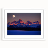 Abstract art print of Idaho scenery in muted earth tones on a framed white mat, ideal for dining room decor.