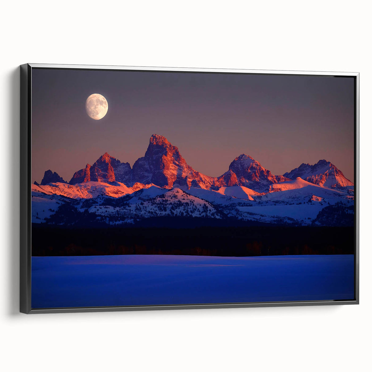 Black and white framed canvas of a vintage Idaho landscape, ideal for bedroom wall decor.