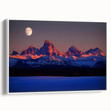 Vintage poster art of Idaho scenery in colorful tones on a large framed canvas, ideal for living room decor.