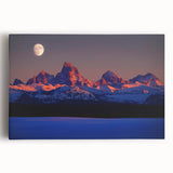 Black and white stretched canvas featuring a serene Idaho landscape, ideal for kitchen wall art.