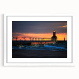 Abstract art print of Indiana landscape in muted earth tones on a framed white mat, suitable for dining room decor.